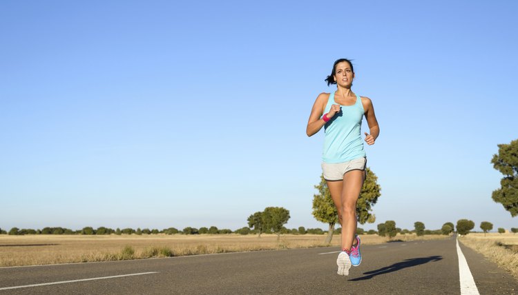 Woman running for marathon