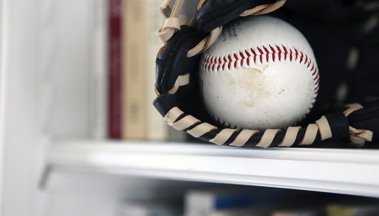 Glove with Baseball Drying