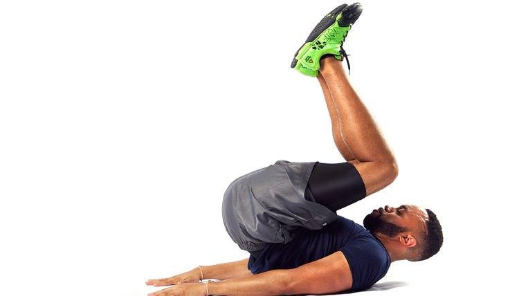 Elevated leg online crunches