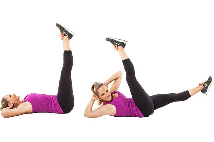 11. Abdominales de tijera (Scissor Crunches)