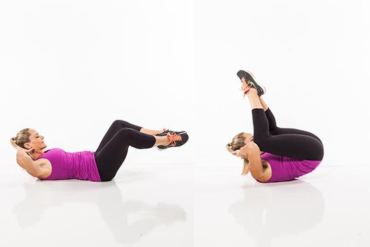 9. Abdominales diamante doble sostenidas (Held Double Diamond Crunch)