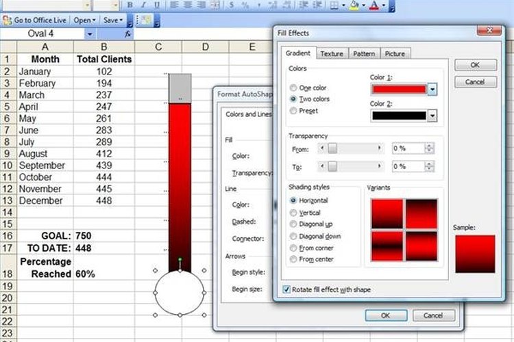 Cómo crear un gráfico de termómetro en Microsoft Excel