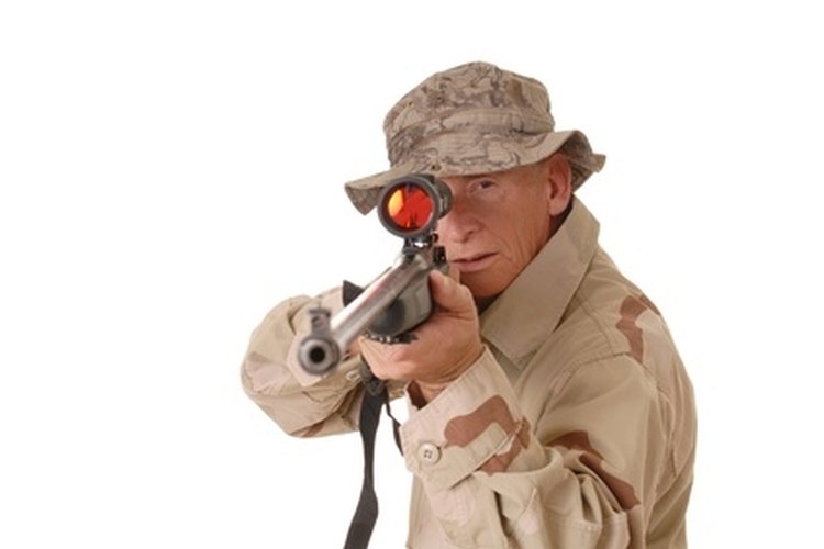 old soldier 3 image by Paul Moore from Fotolia.com Rifle scopes have a parallax adjustment.