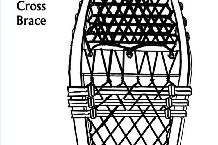 All drawings by author Traditional Snowshoe construction showing rawhide bracing for the shoe harness.