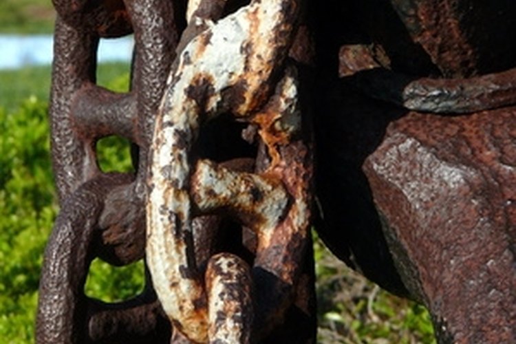 anchor chain image by jimcox40 from Fotolia.com Painted links tell the length of the chain holding the vessel.