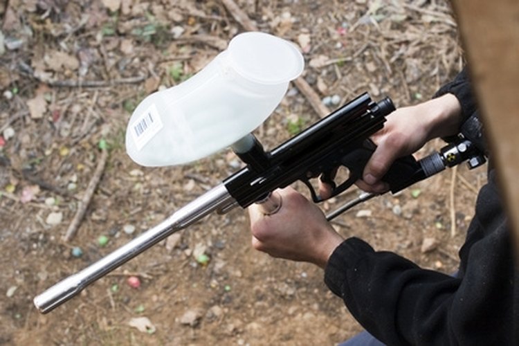 marqueur paintball image by RomainQuéré from Fotolia.com With a few adjustments, your paintball gun will shoot harder.