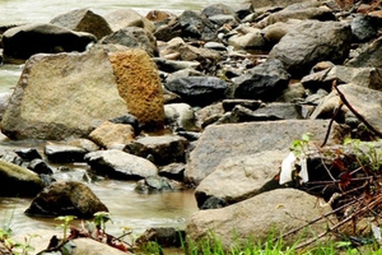 river and stone image by .shock from Fotolia.com To find often ellusive hellgrammites, upturn rocks along river currents.