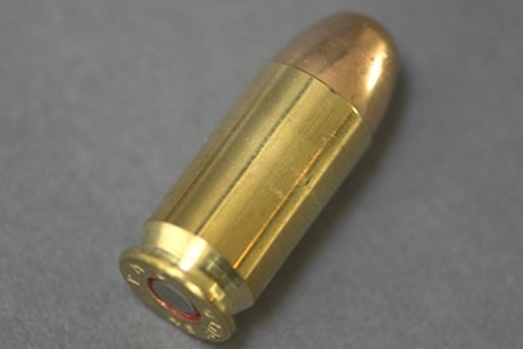 .45 Caliber Bullet image by Peter Orsaeo Sr from Fotolia.com The brass cartridge for the .45 auto can be fired dozens of times, making it a relatively inexpensive round to reload.