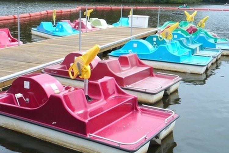paddle boats image by Tammy Mobley from Fotolia.com Pedal boats are fun recreation that doesn't pollute with oil or gas fumes.