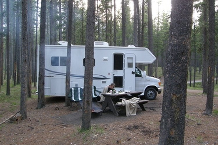 Camping im Wald image by Julie from Fotolia.com A camper-style RV with a roof not in need of repair.