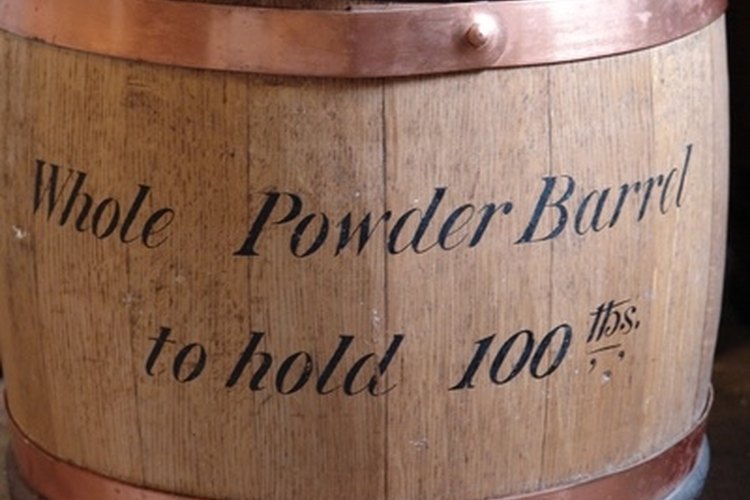 gun powder barrel image by thomas owen from Fotolia.com The residue from gunpowder is exceedingly difficult to remove.