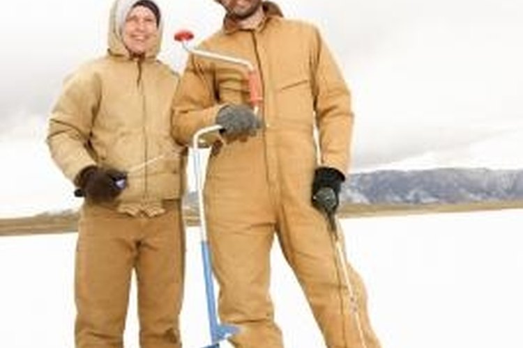 Thinkstock/Comstock/Getty Images A Jiffy ice auger is a handy tool for ice fishing