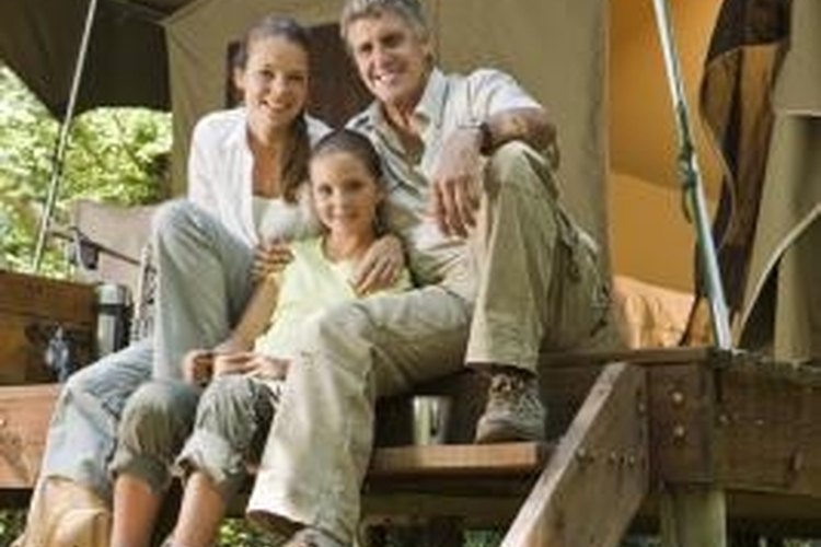 Jupiterimages/Goodshoot/Getty Images Large canvas tents are ideal for long-term living.