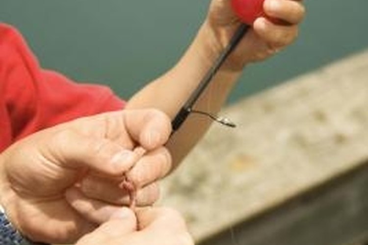 Jupiterimages/Comstock/Getty Images Use a gang rig over a single hook when fishing worms.