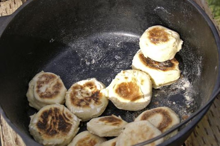 Joe McDaniel/iStock/Getty Images A cast-iron skillet with tight-fitting lid is ideal for cooking biscuits at camp.