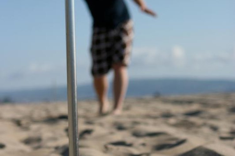 James Peragine/Hemera/Getty Images Horseshoes are easily set up at an uncrowded beach.