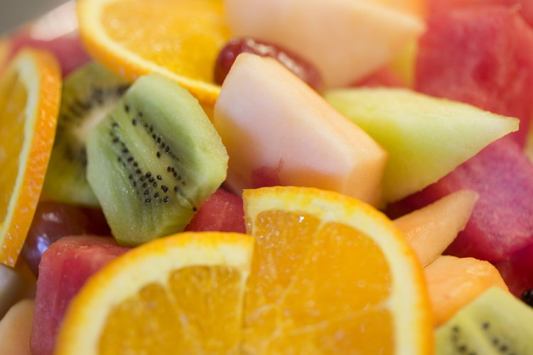 Rebanadas de frutas sin grasa.