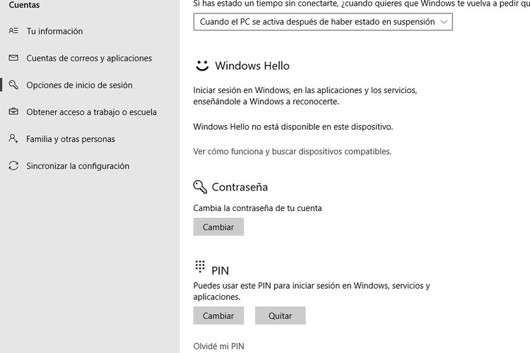 Cómo quitar la contraseña de inicio en Windows 10