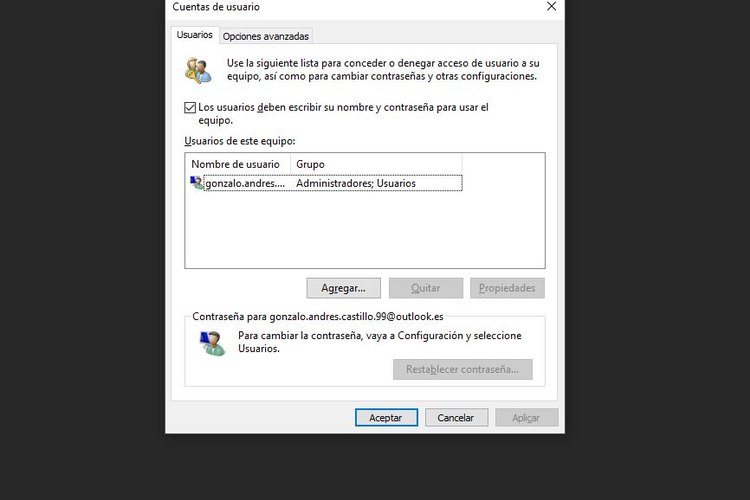 Cómo quitar la contraseña de inicio en Windows 10