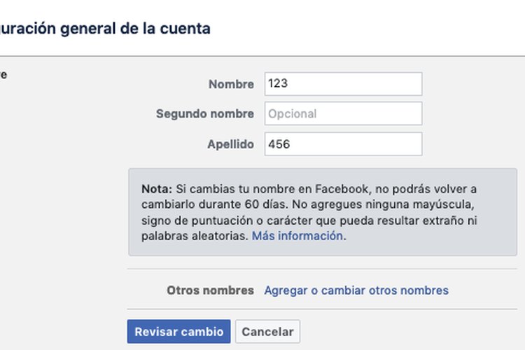Cómo cambiar tu nombre en Facebook después de tu límite