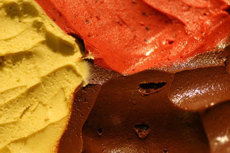 El gelato está disponible en una variedad de sabores de fruta y licor.