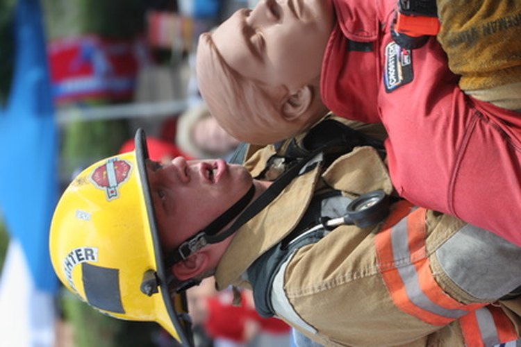 Entrenamiento de un bombero.