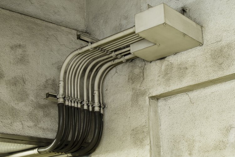 Conductor de cableado en una construcción.