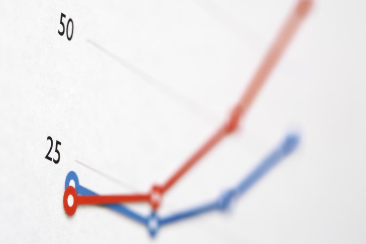 Líneas de un gráfico que muestran el incremento de población.