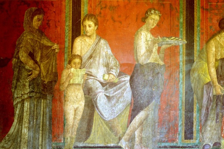 Parte de un mural romano descubierto por arqueólogos en Pompeya.