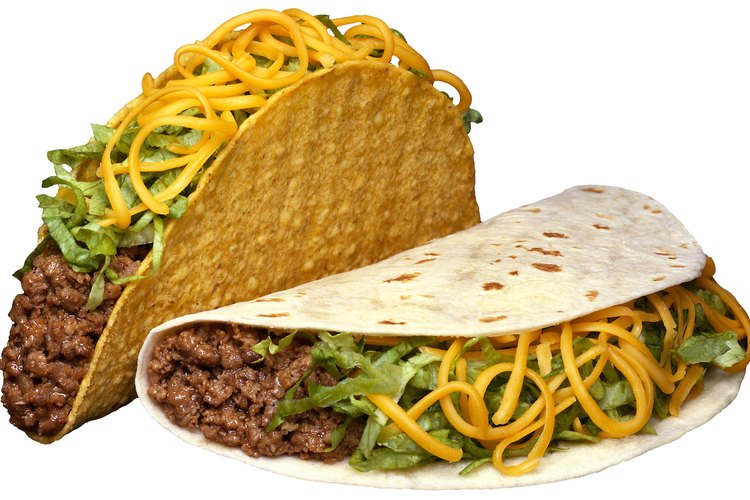 Tacos duros y blandos.