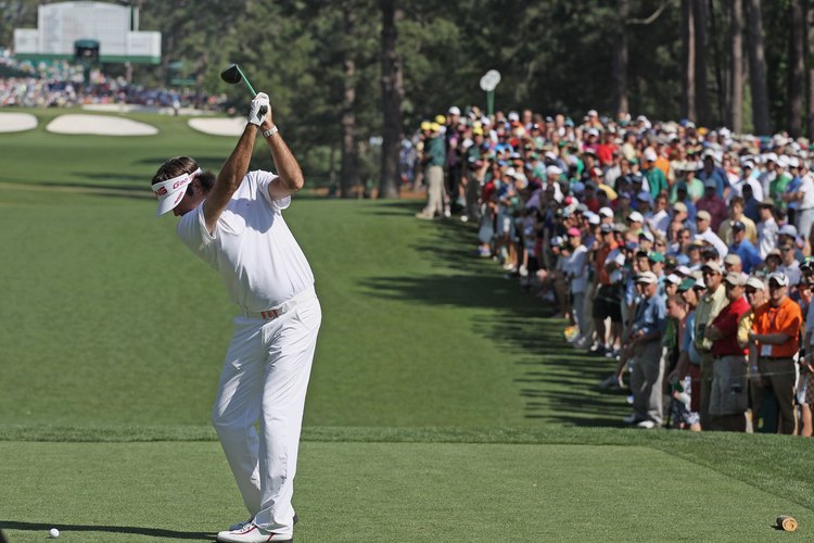 Bubba Watson jugando en el Augusta National Golf Club durante el Masters de abril de 2012.
