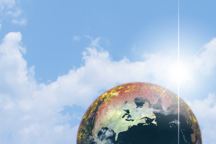 La temperatura de la Tierra se eleva debido al calentamiento global.