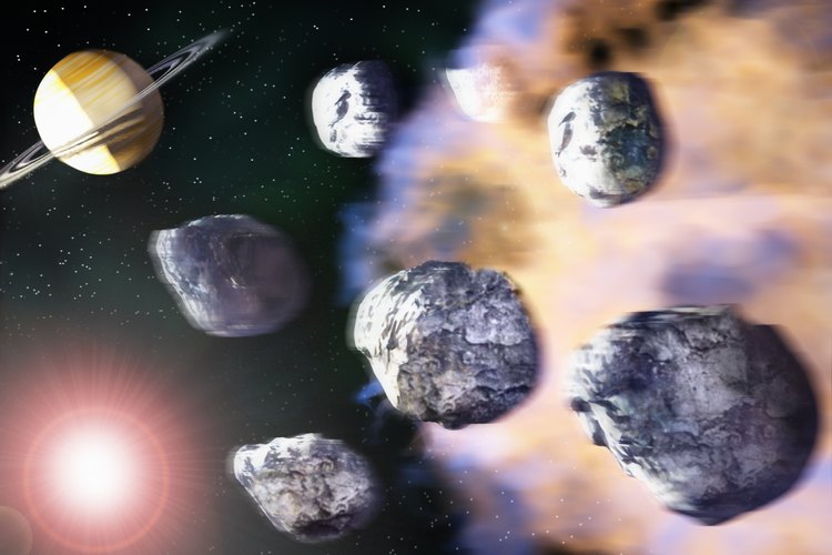 Los asteroides están atrapados en la gravedad del sol entre Marte y Júpiter.