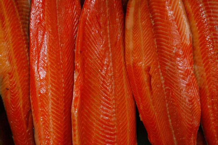 Salmones en proceso de ahumado