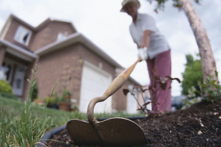 Las azadas de jardinería pueden hacer filas.