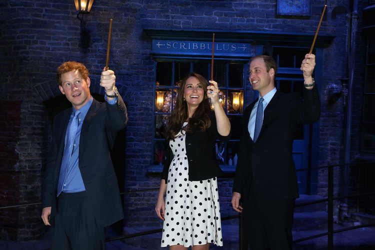 Incluso el Príncipe Harry, el Príncipe William y la Princesa Kate están enamorados de los cuentos de fantasía de Harry Potter.