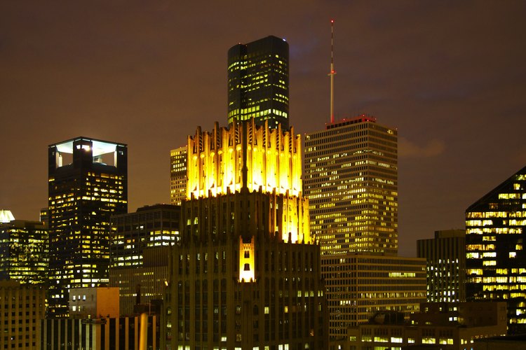 Vista nocturna de Houston.