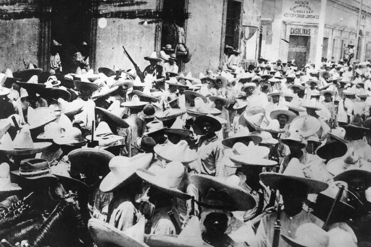 Imagen de tropas revolucionarias mexicanas.