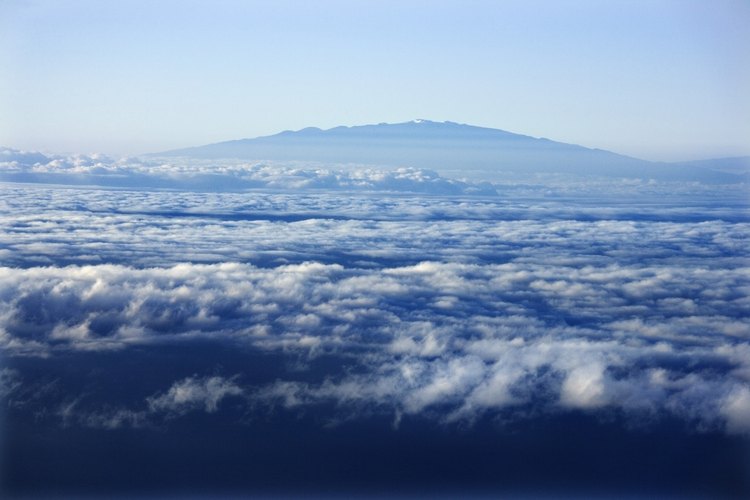 Mauna Kea, Hawaii, desde el aire.