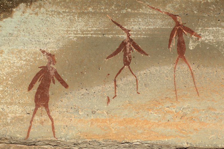 Una pintura en una roca de un bosquimano africano.