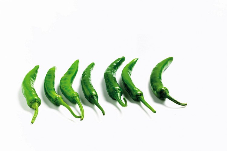 Los pimientos verdes, largos y delgados es probable que piquen.