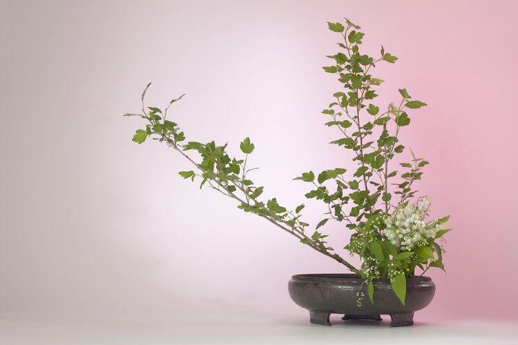 Los arreglos de ikebana siguen líneas simples y agradbles.