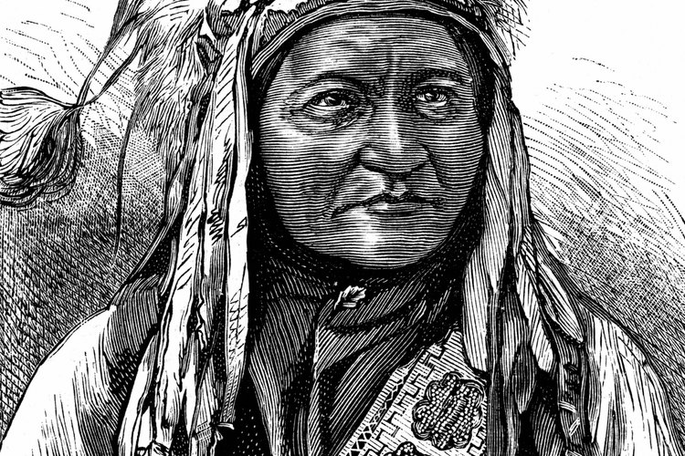 El líder sioux Toro Sentado visto por un artista.