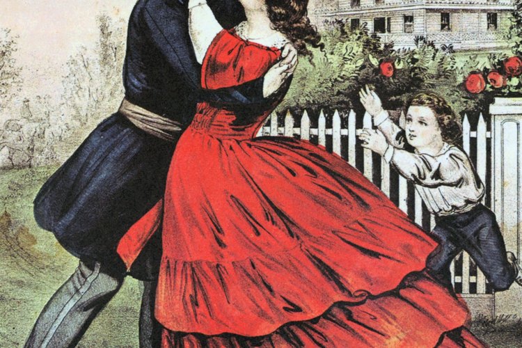 Los vestidos de noche eran elaborados en los años 1860 en Estados Unidos.