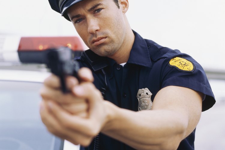 Los miembros de la policía utilizan una variedad de armas de servicio.