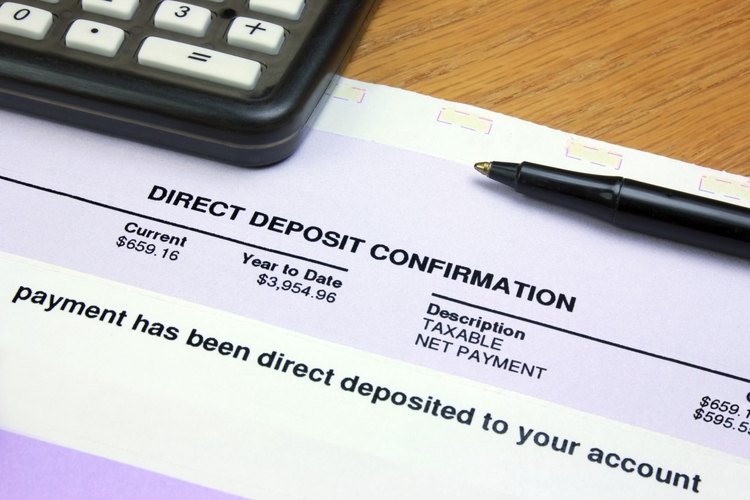 Comprobante de cheque de depósito directo.