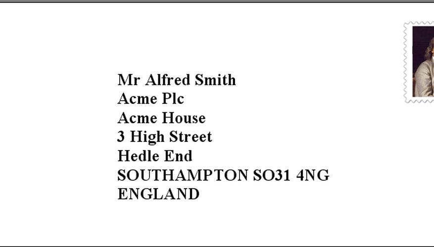 Envelope addressed to England