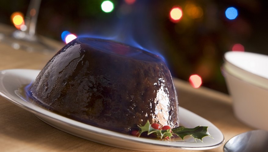 Christmas pudding is a solid, dense dessert full of chrystalised fruit.