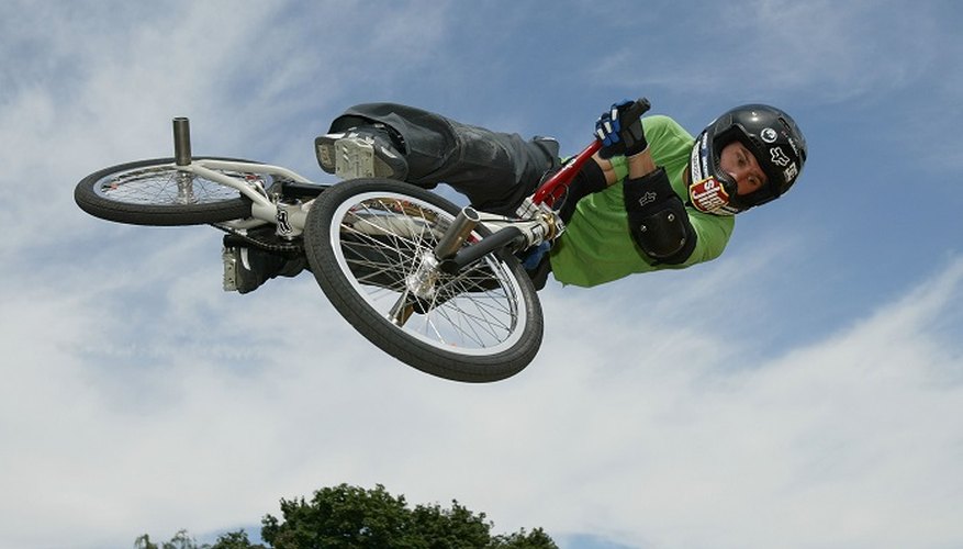 BMX ramps allow riders to take off and perform tricks.