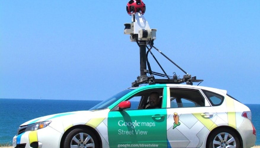 White and green google maps hatchback.jpg